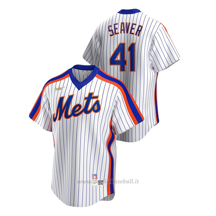 Maglia Baseball Uomo New York Mets Tom Seaver Cooperstown Collection Primera Bianco